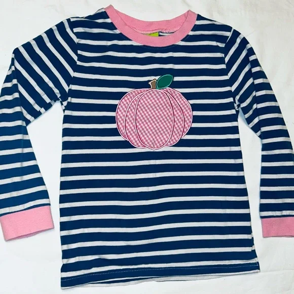 Classic Whimsy striped top with pumpkin appliqué and pants sz 5 EUC - Picture 2 of 6